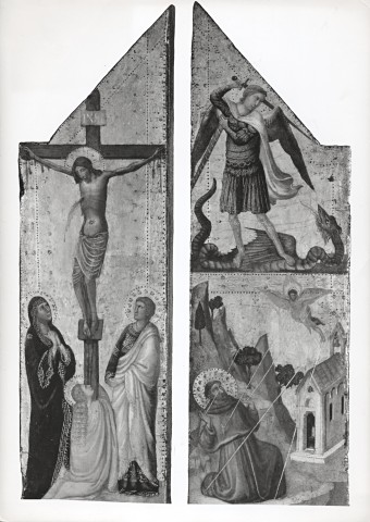 Anonimo — Italian XV. Crucifixion - St. Michael, St. Francis — insieme